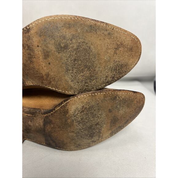 Frye American Classics Cowboy Boots Tan Leather Western Mens 9.5D USA Made